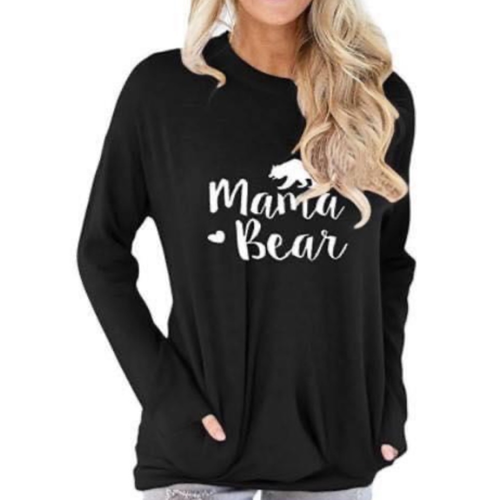 Handmade mama bear black long sleeve
